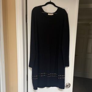 Tory Burch Navy Dress with Gold Accents